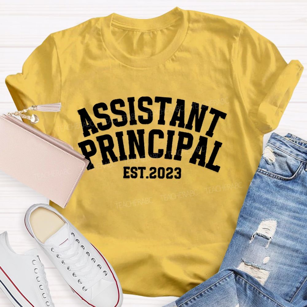 Personalized School Role and Year Retroarch Varsity Teacher T-Shirt