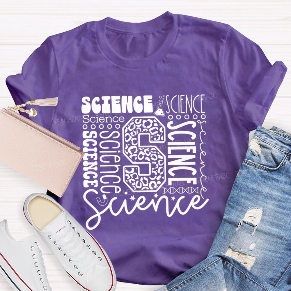 Science In Different Fonts Teacher T-Shirt