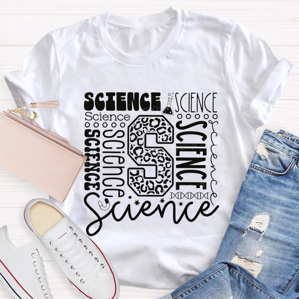 Science In Different Fonts Teacher T-Shirt