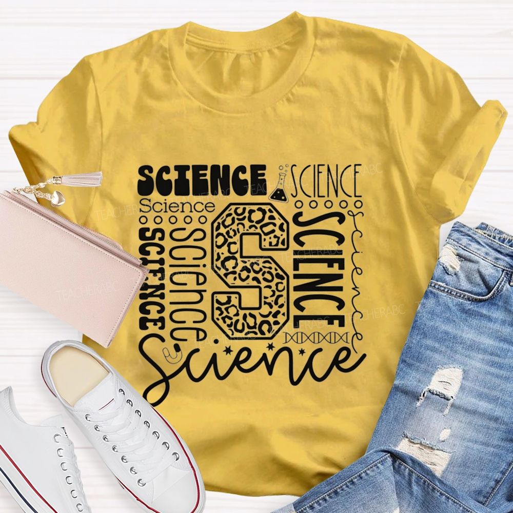 Science In Different Fonts Teacher T-Shirt