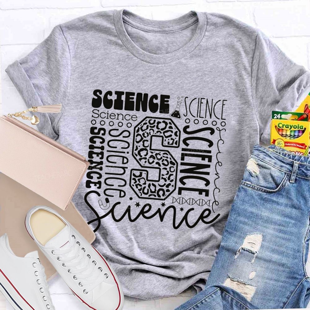 Science In Different Fonts Teacher T-Shirt