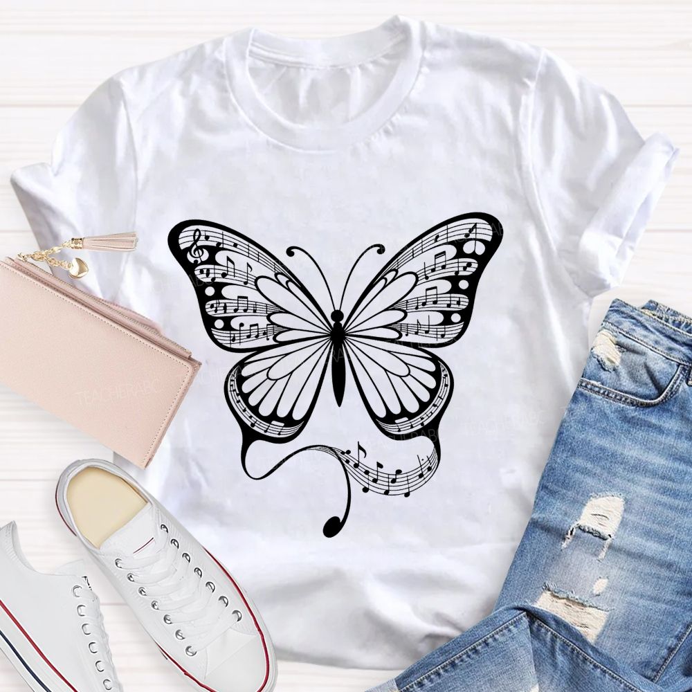 Music Teacher With Song In Every Wing Teacher T-shirt