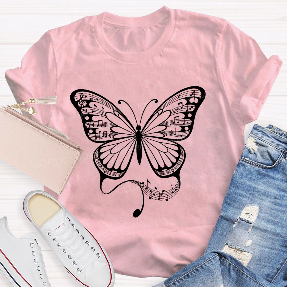 Music Teacher With Song In Every Wing Teacher T-shirt
