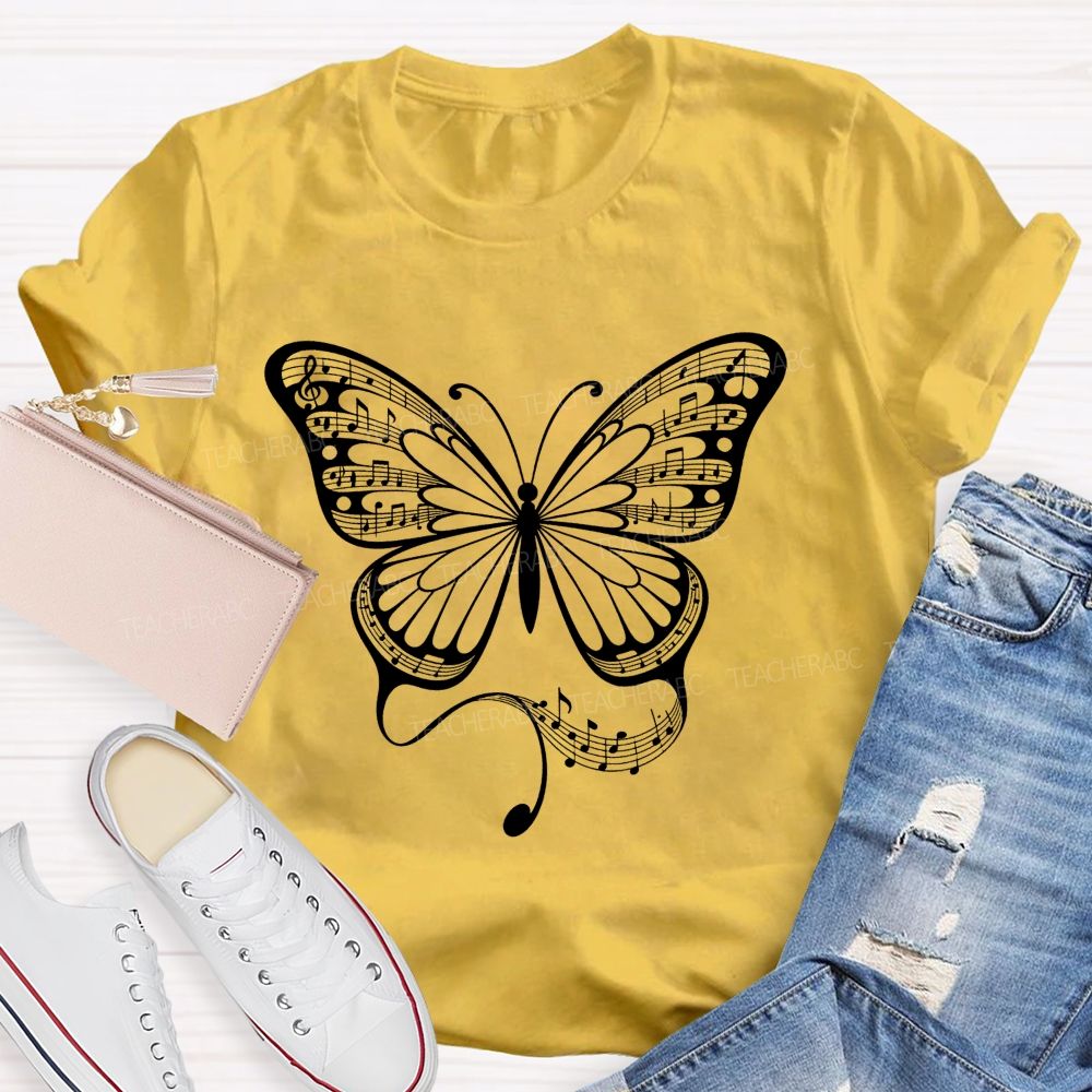 Music Teacher With Song In Every Wing Teacher T-shirt