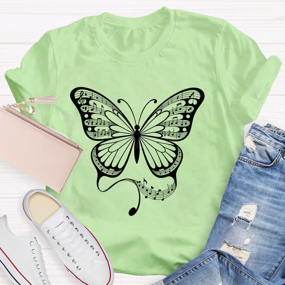 Music Teacher With Song In Every Wing Teacher T-shirt