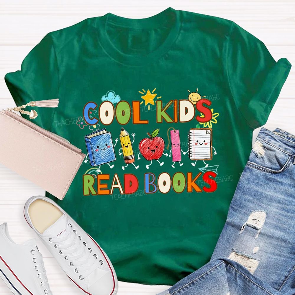 Cool Kids Read Books Loves Reading Together Teacher T-shirt