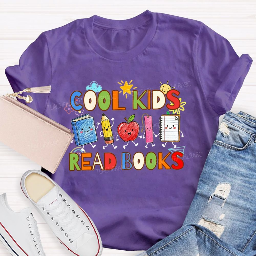 Cool Kids Read Books Loves Reading Together Teacher T-shirt