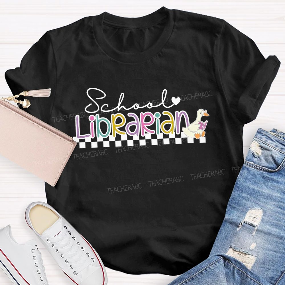 School Librarian Magic And Black Checkers T-shirt