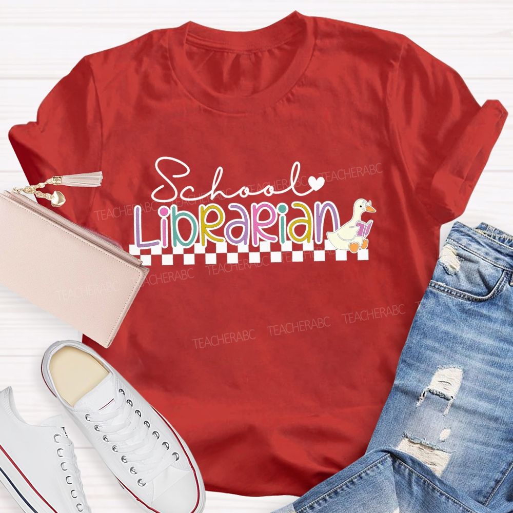 School Librarian Magic And Black Checkers T-shirt
