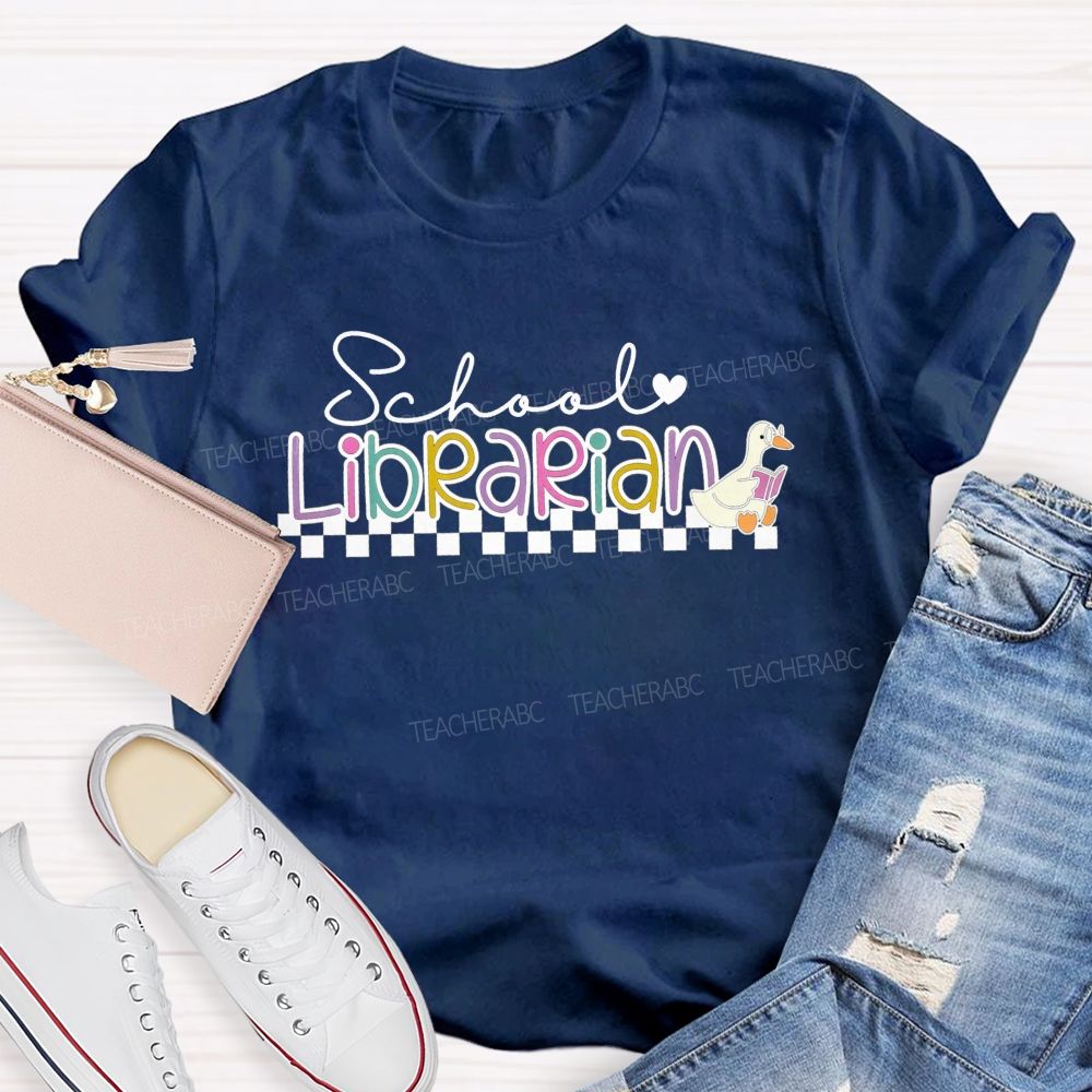 School Librarian Magic And Black Checkers T-shirt
