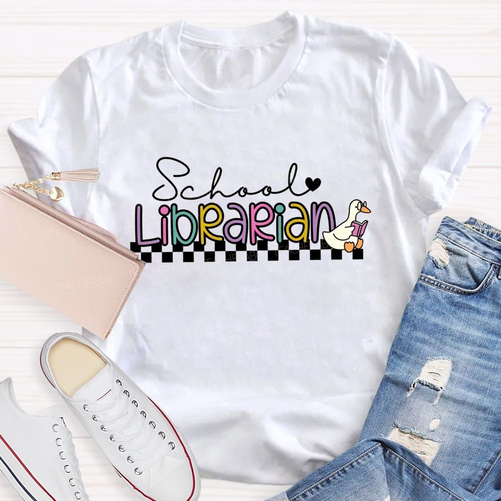 School Librarian Magic And Black Checkers T-shirt