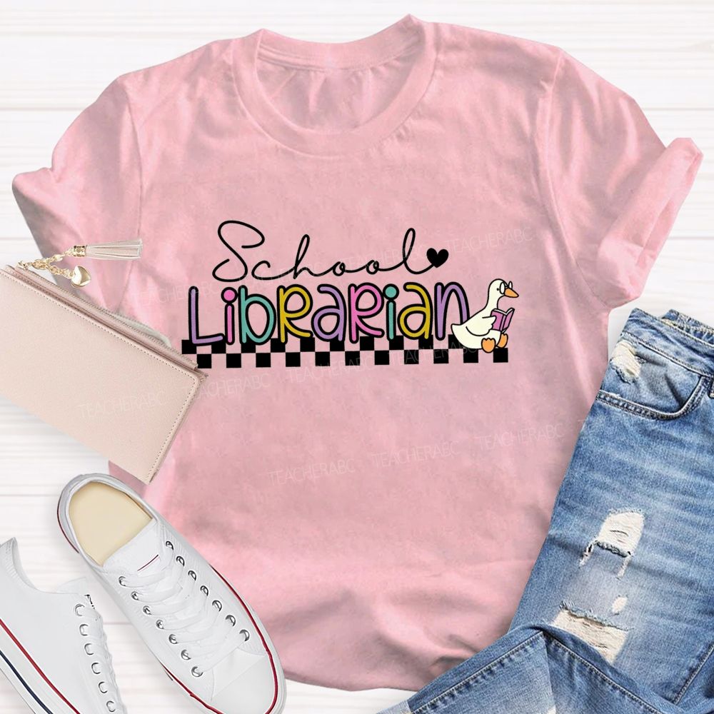 School Librarian Magic And Black Checkers T-shirt