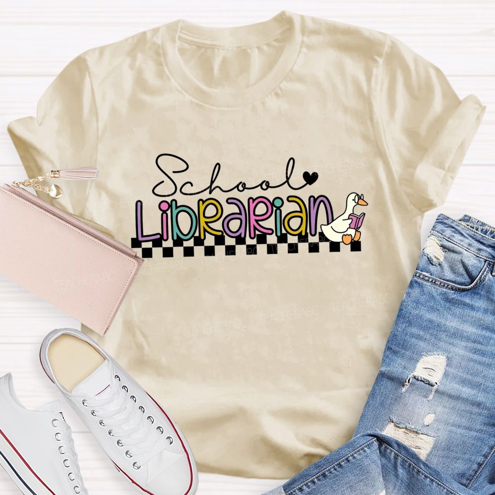 School Librarian Magic And Black Checkers T-shirt