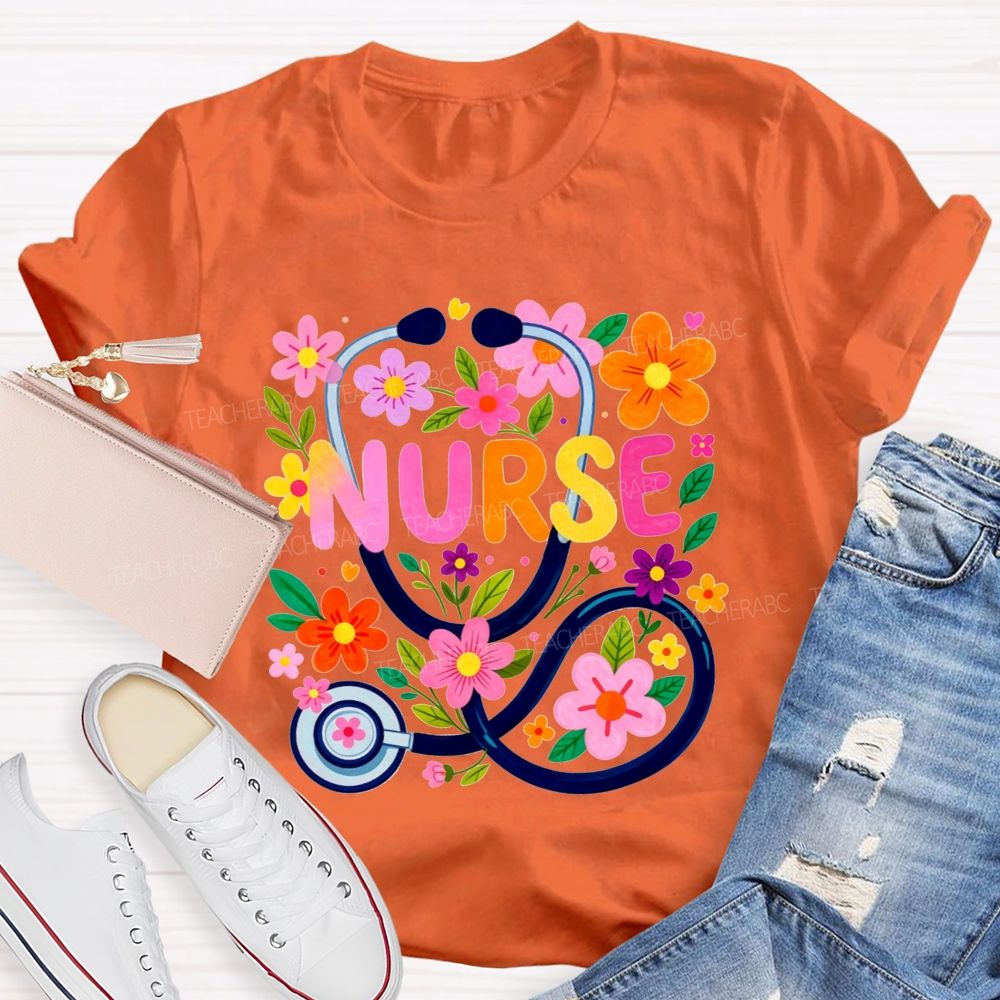 Nurse Life Surrounded By Blooms T-shirt