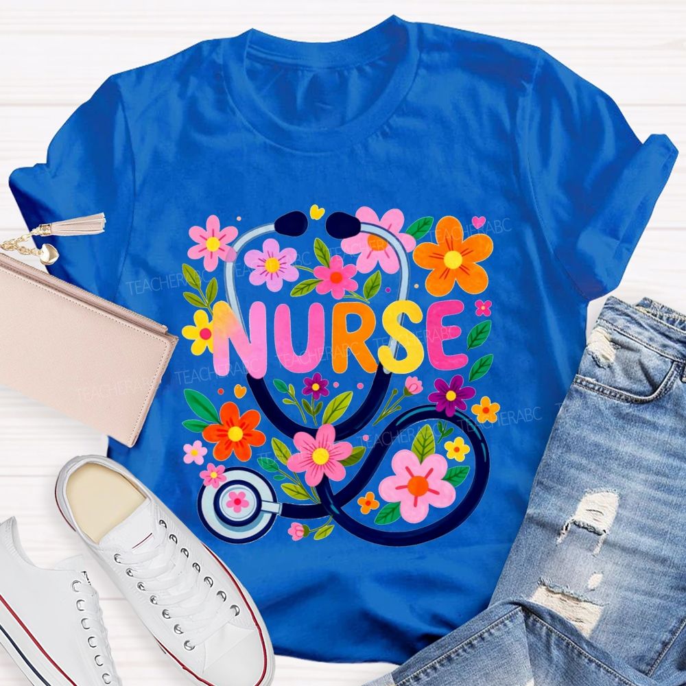 Nurse Life Surrounded By Blooms T-shirt