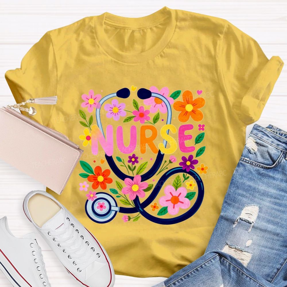 Nurse Life Surrounded By Blooms T-shirt