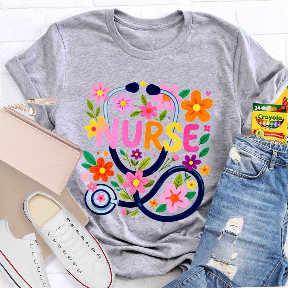 Nurse Life Surrounded By Blooms T-shirt