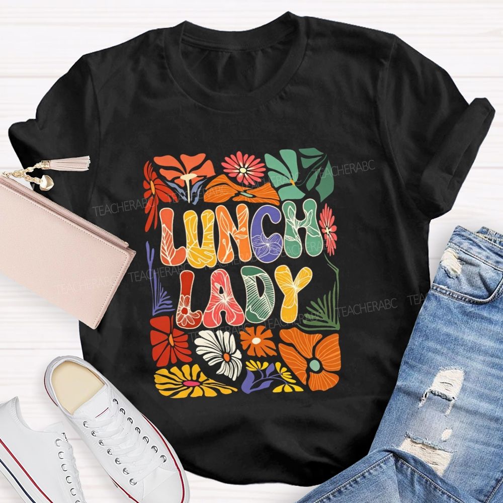 Floral Lunch Lady Life Wildflower T-shirt