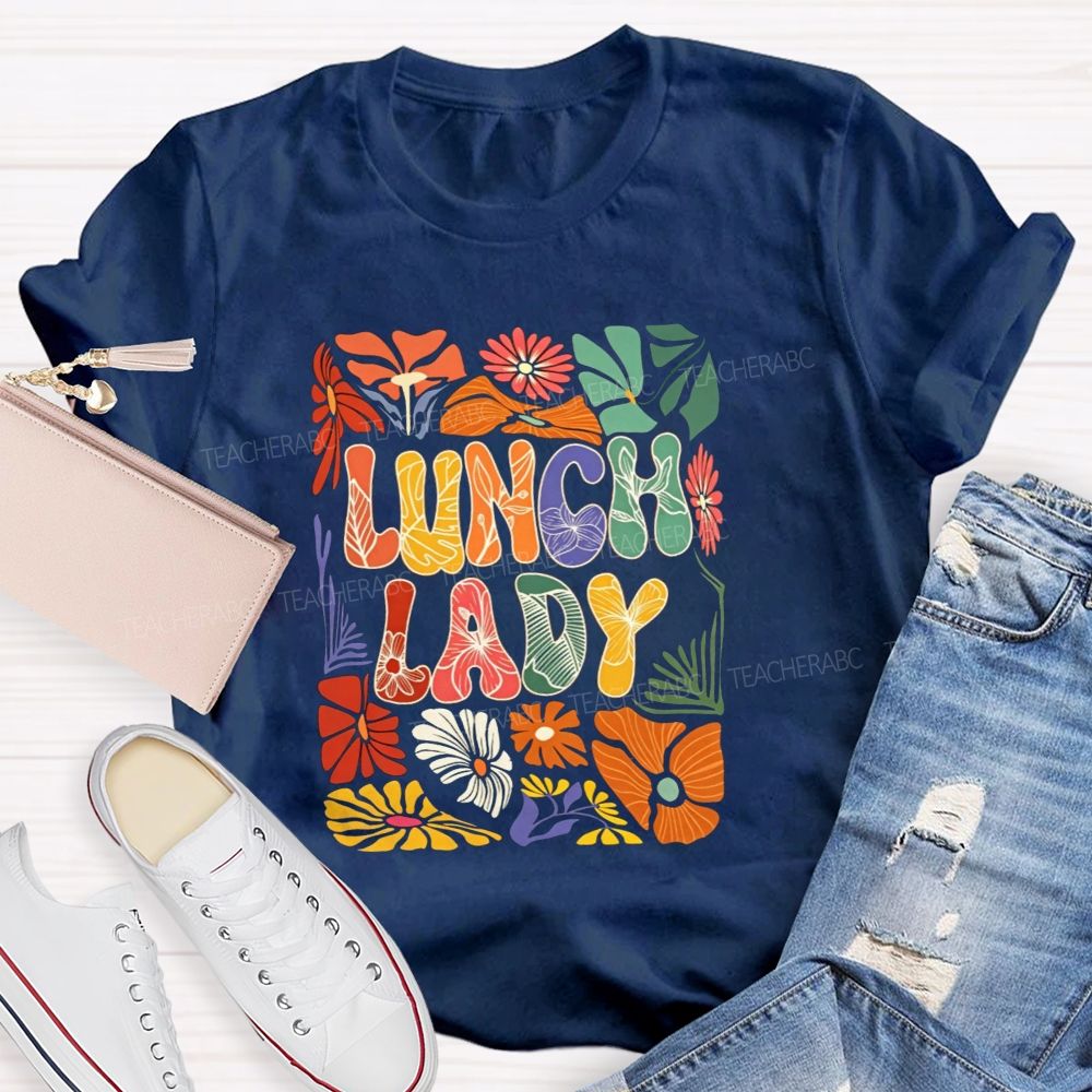 Floral Lunch Lady Life Wildflower T-shirt