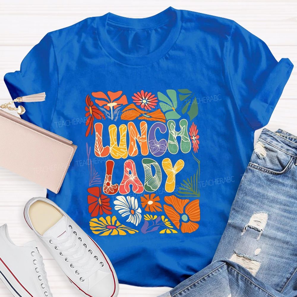 Floral Lunch Lady Life Wildflower T-shirt