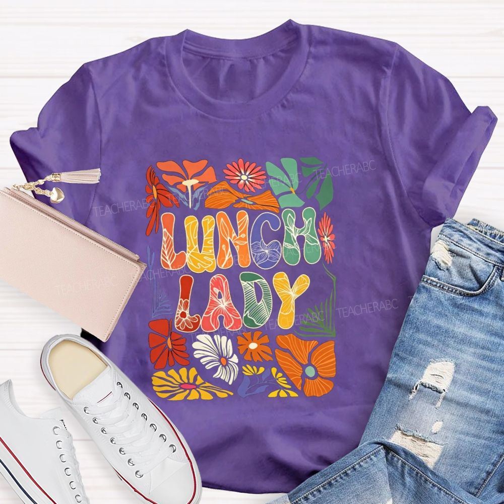 Floral Lunch Lady Life Wildflower T-shirt