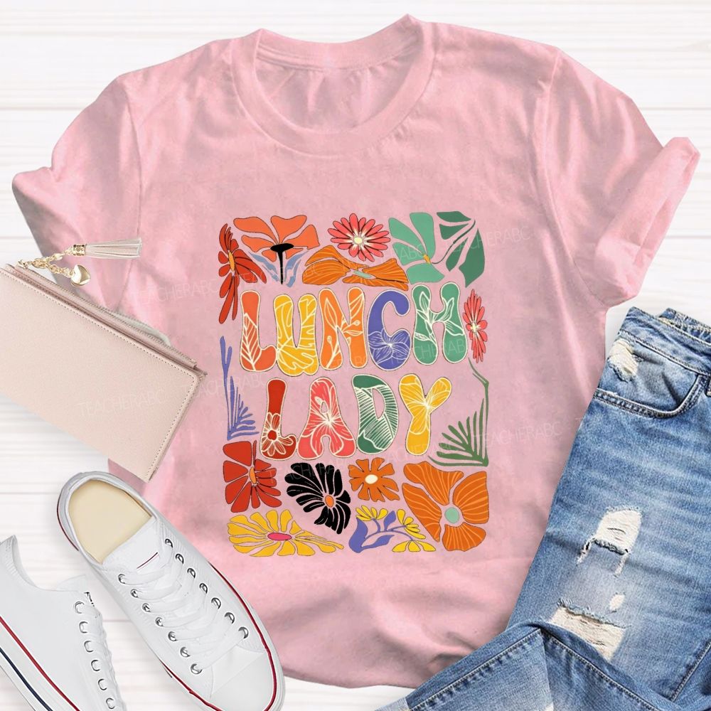 Floral Lunch Lady Life Wildflower T-shirt