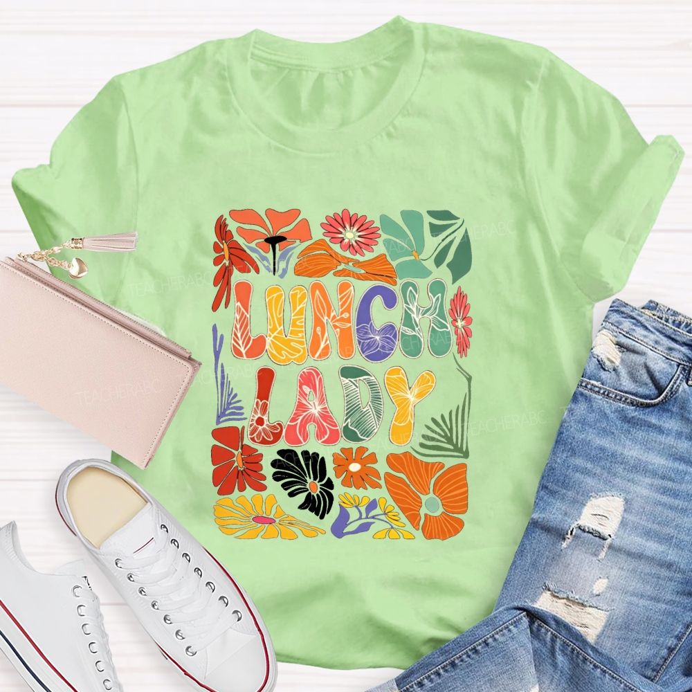Floral Lunch Lady Life Wildflower T-shirt