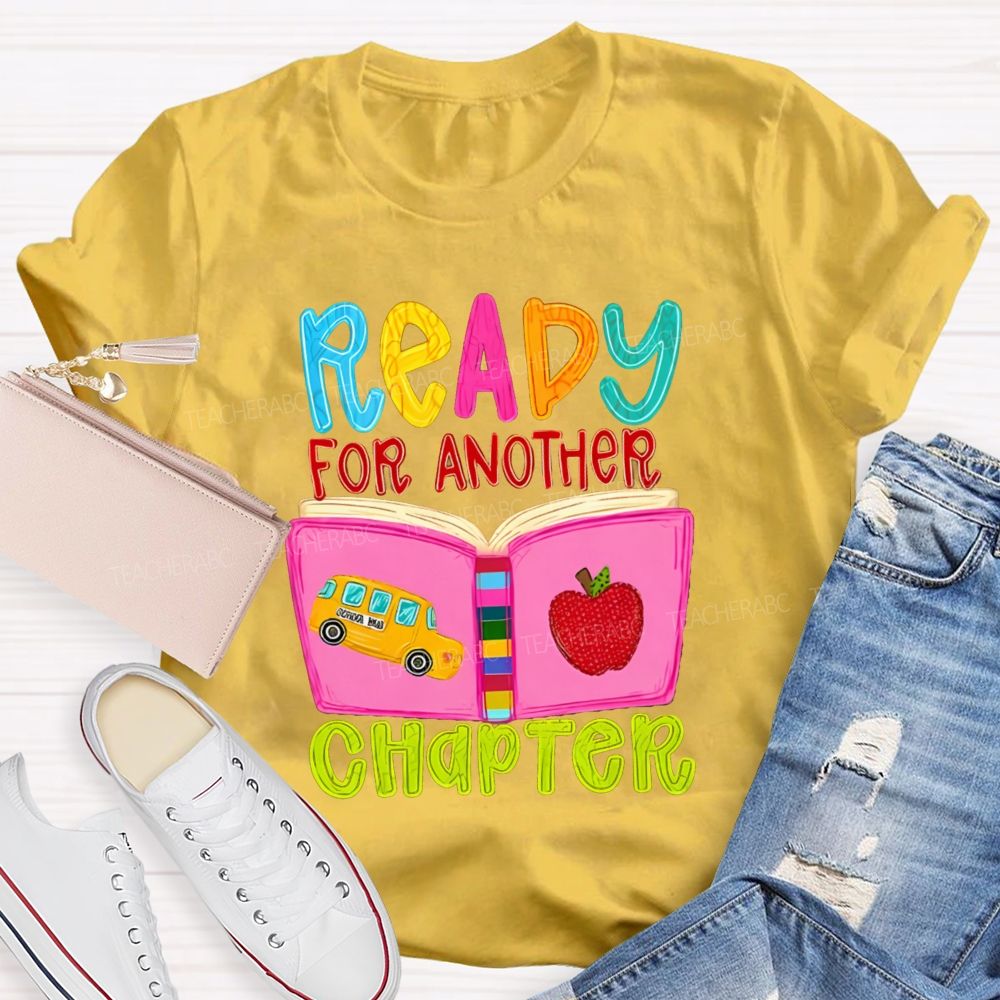 Ready For Another Chapter Book Apple Back To School Teacher T-Shirt