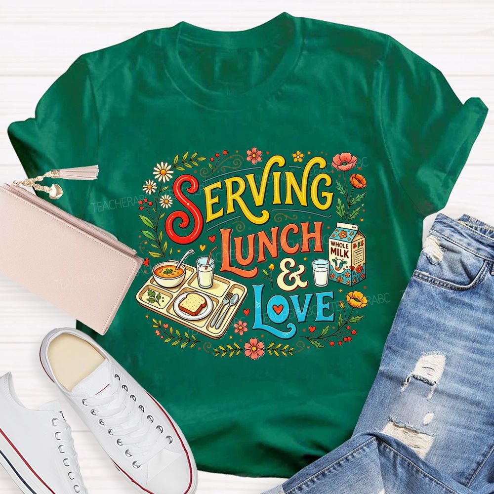 Lunch Lady Serving Lunch And Love T-shirt