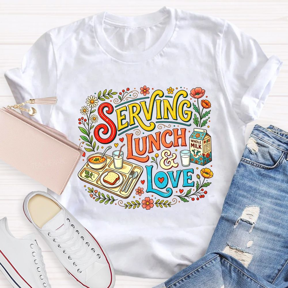 Lunch Lady Serving Lunch And Love T-shirt