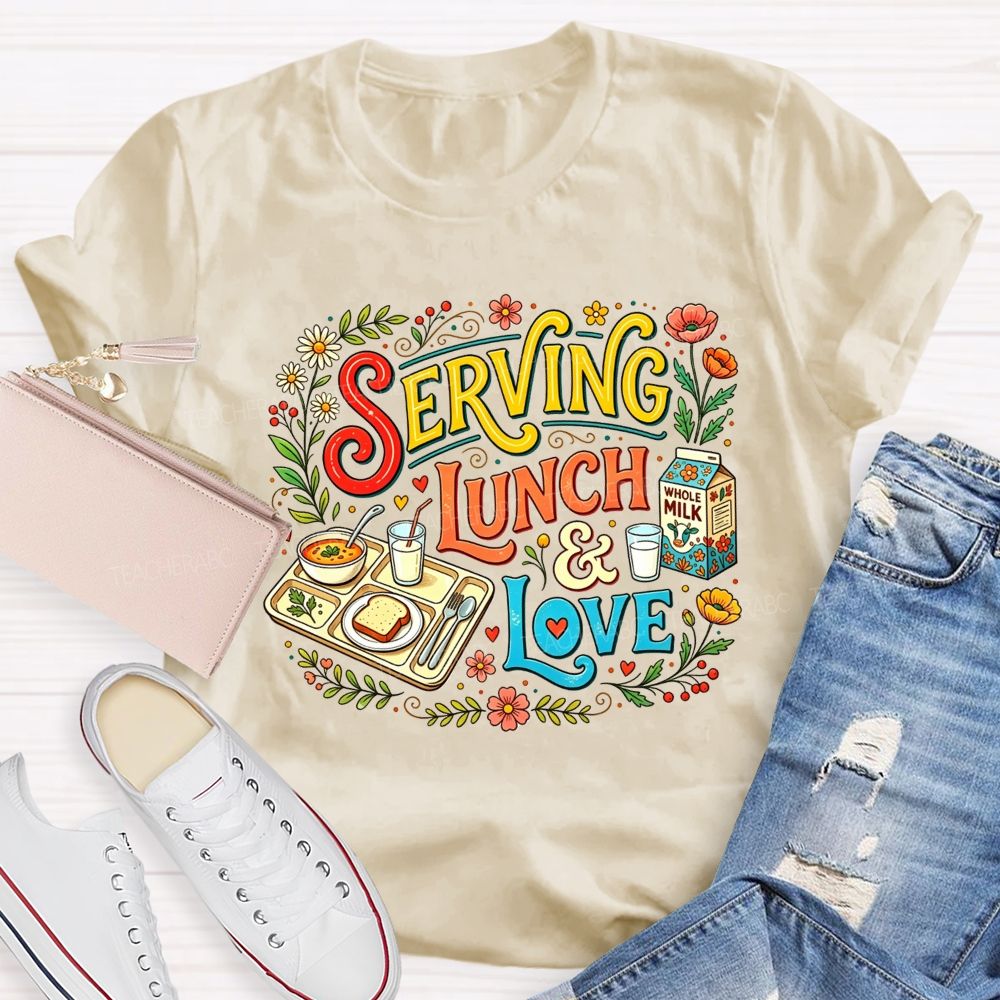 Lunch Lady Serving Lunch And Love T-shirt
