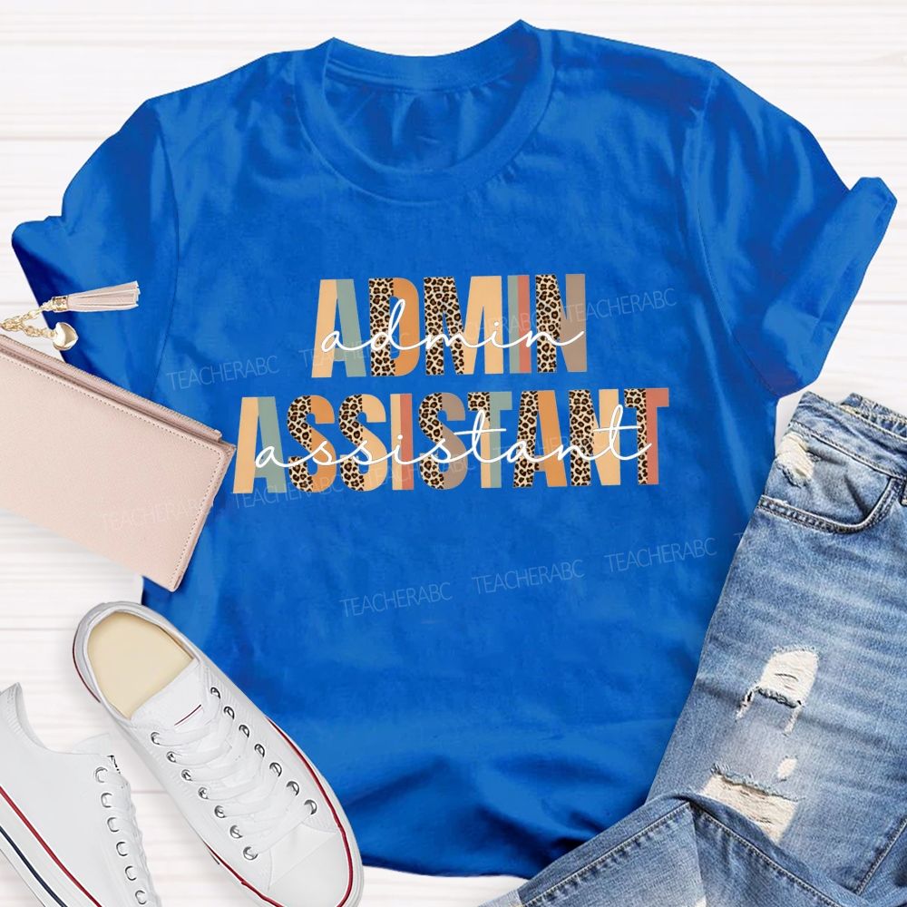 Leopard Neutral Boho Admin Assistant T-shirt