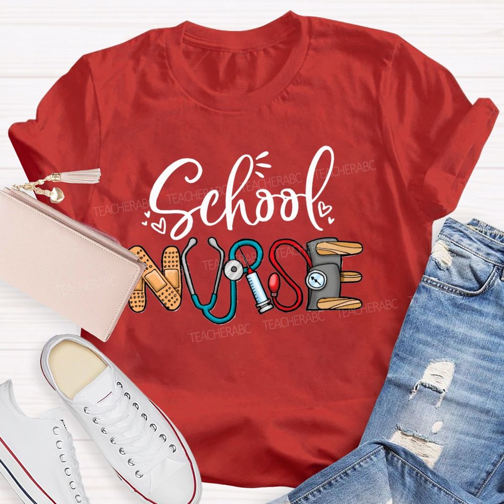School Nurse Stethoscope Teacher T-Shirt
