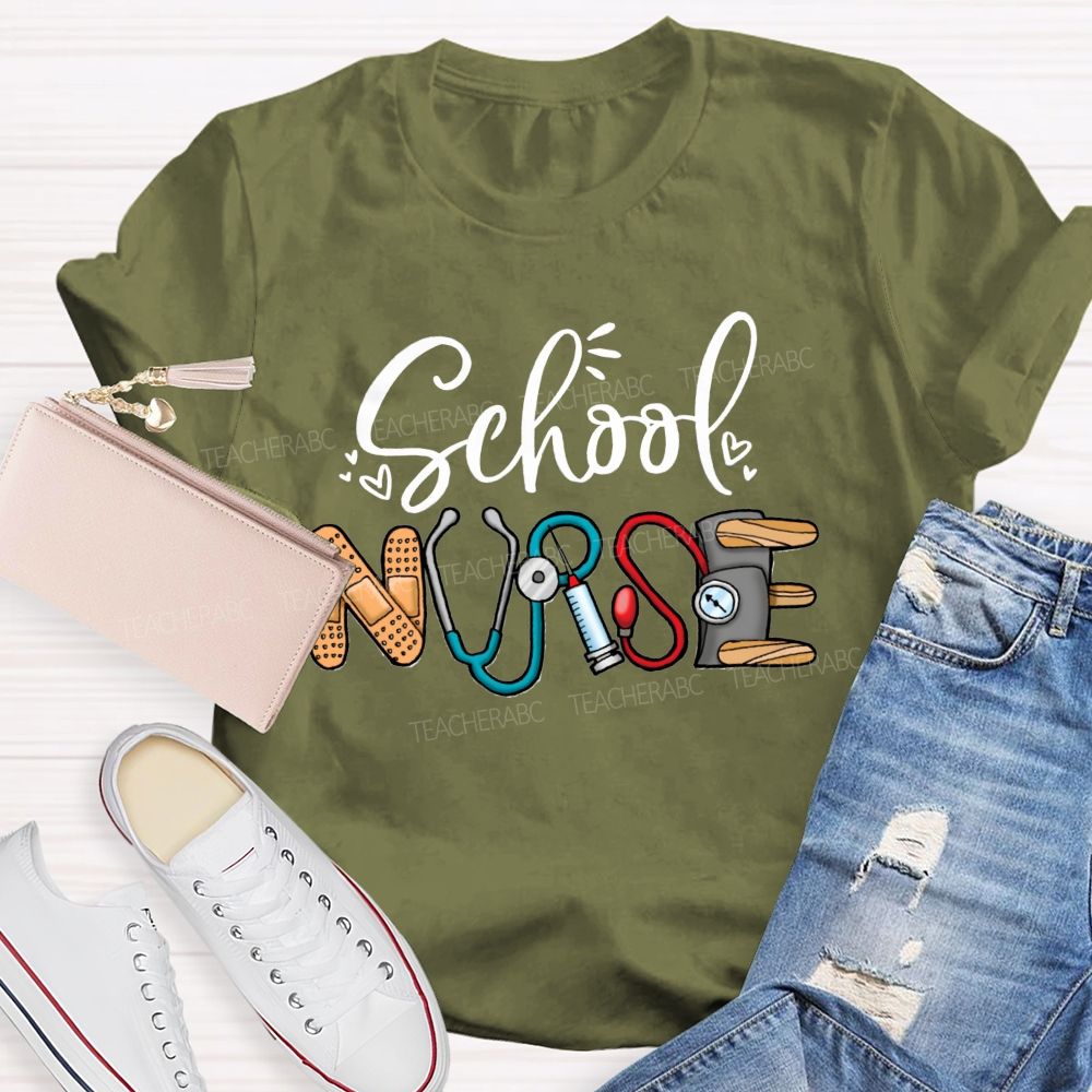 School Nurse Stethoscope Teacher T-Shirt