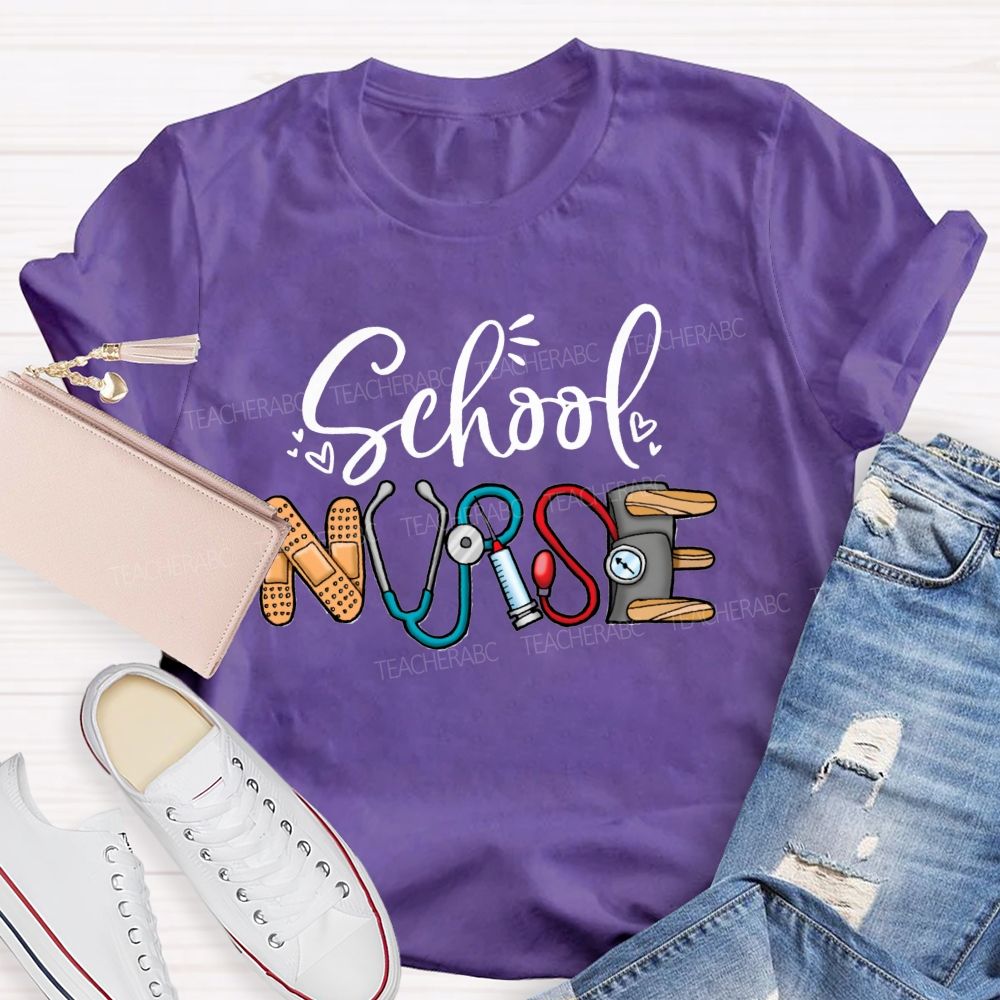 School Nurse Stethoscope Teacher T-Shirt