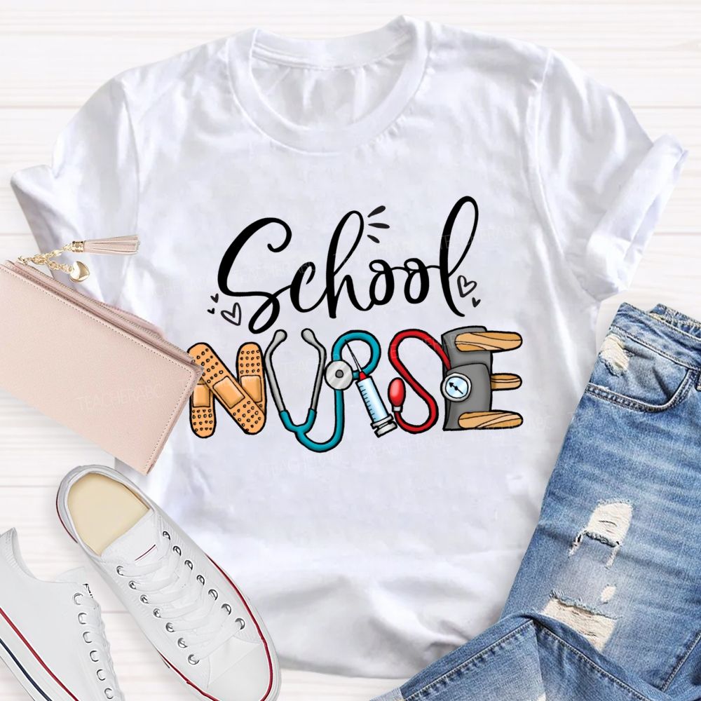 School Nurse Stethoscope Teacher T-Shirt
