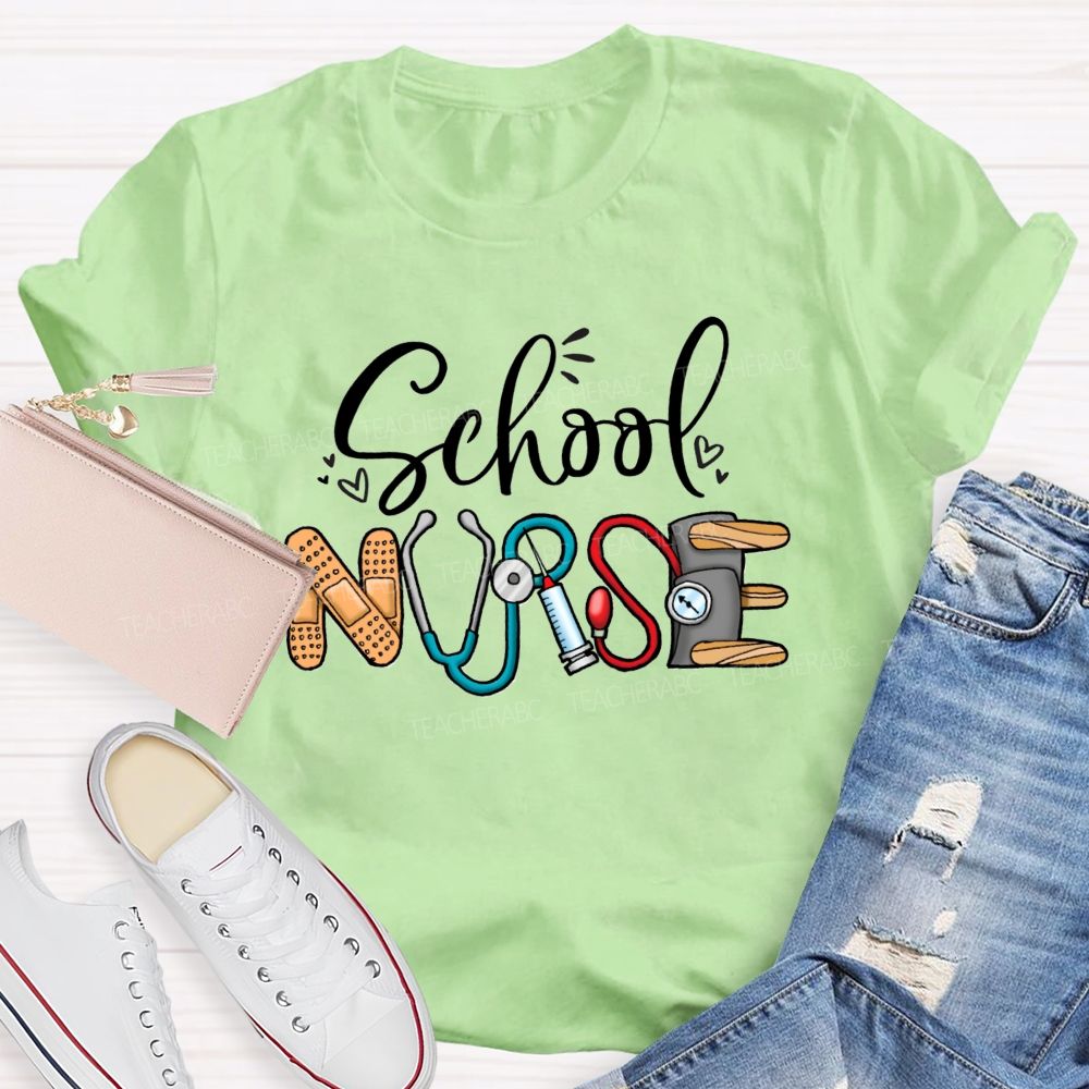 School Nurse Stethoscope Teacher T-Shirt