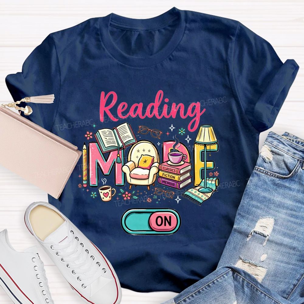 Reading Mode On Book Lover Armchair Coffee Floral T-shirt