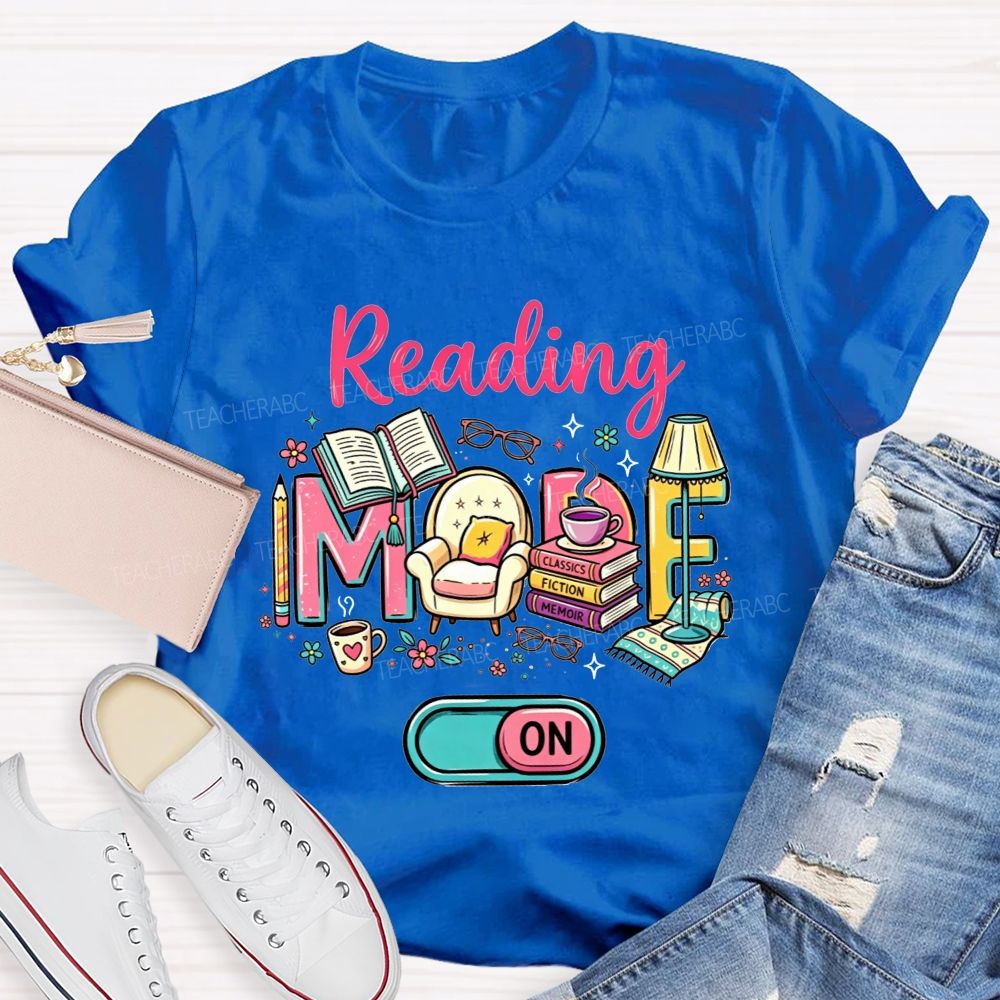 Reading Mode On Book Lover Armchair Coffee Floral T-shirt