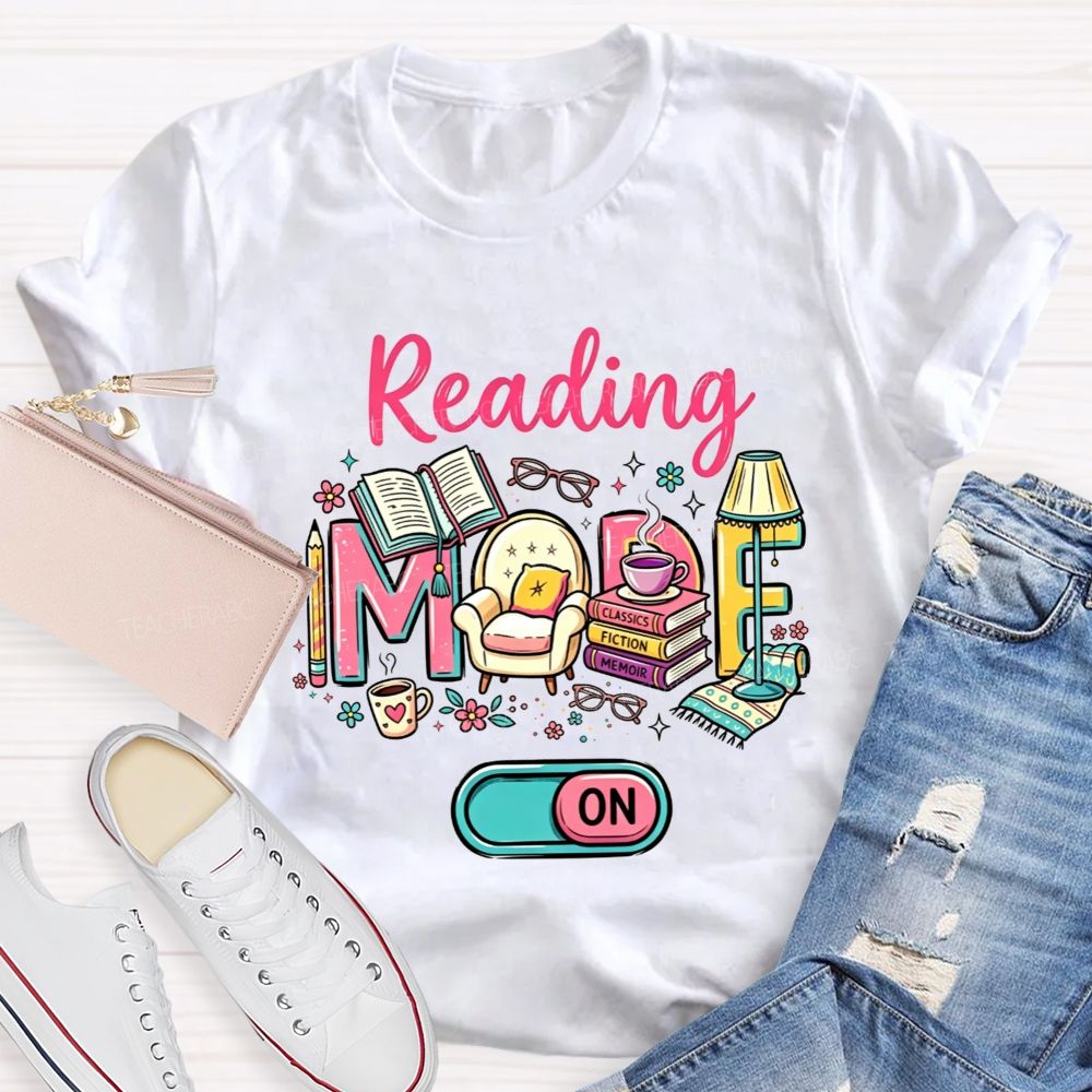 Reading Mode On Book Lover Armchair Coffee Floral T-shirt