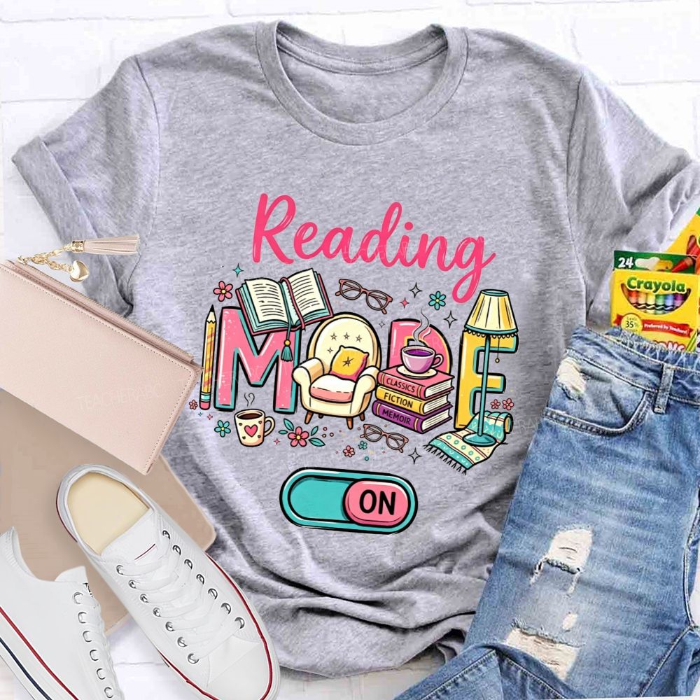 Reading Mode On Book Lover Armchair Coffee Floral T-shirt