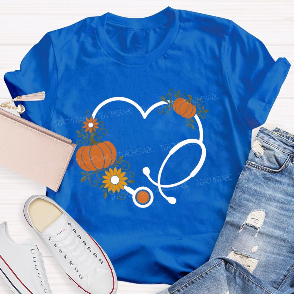 School Nurse Pumpkin Teacher T-Shirt