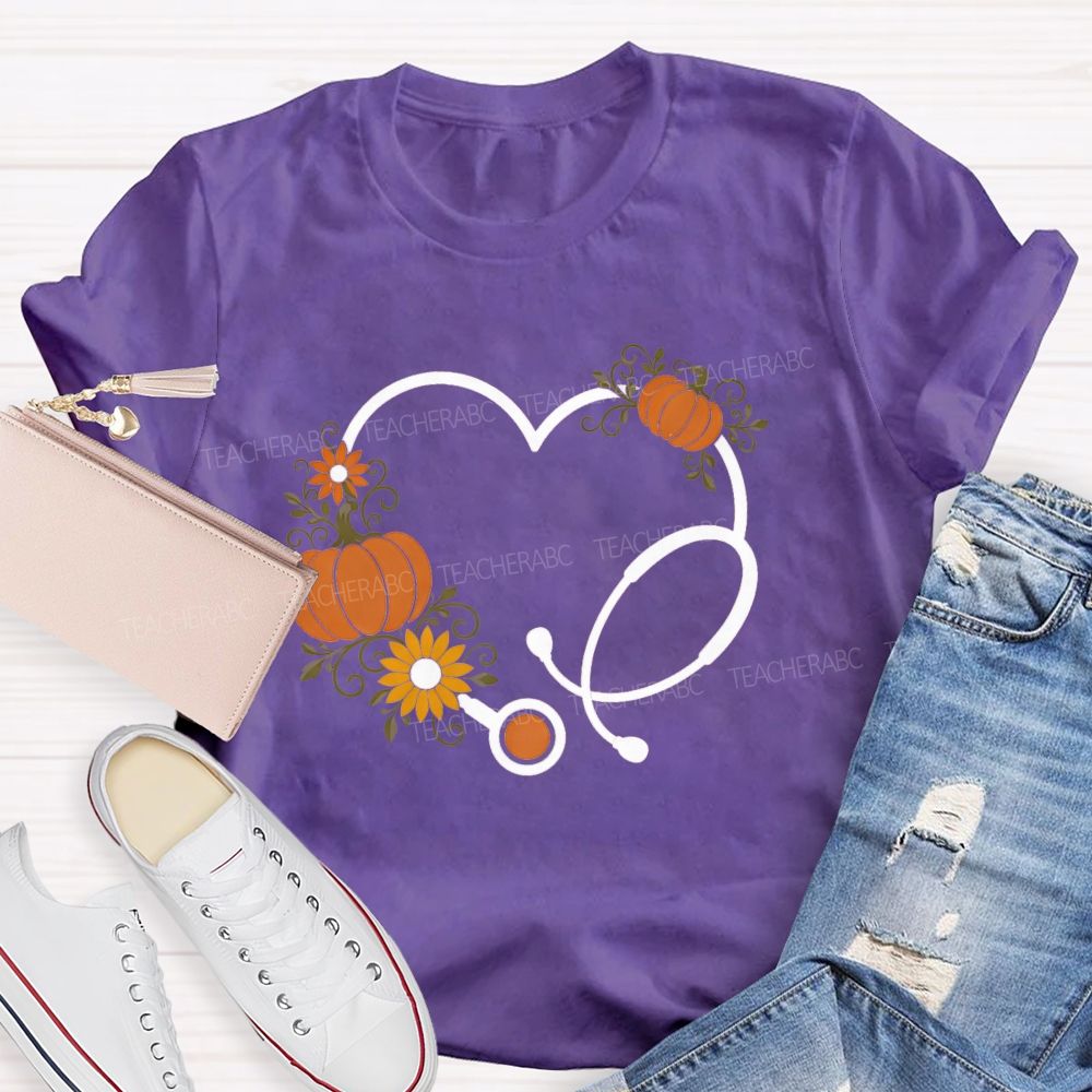 School Nurse Pumpkin Teacher T-Shirt