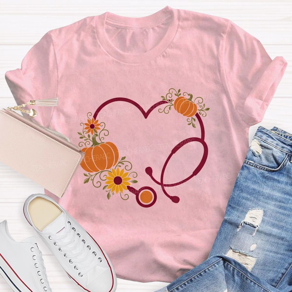 School Nurse Pumpkin Teacher T-Shirt