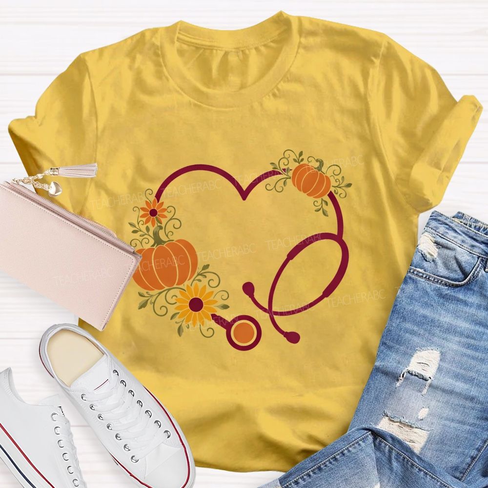 School Nurse Pumpkin Teacher T-Shirt