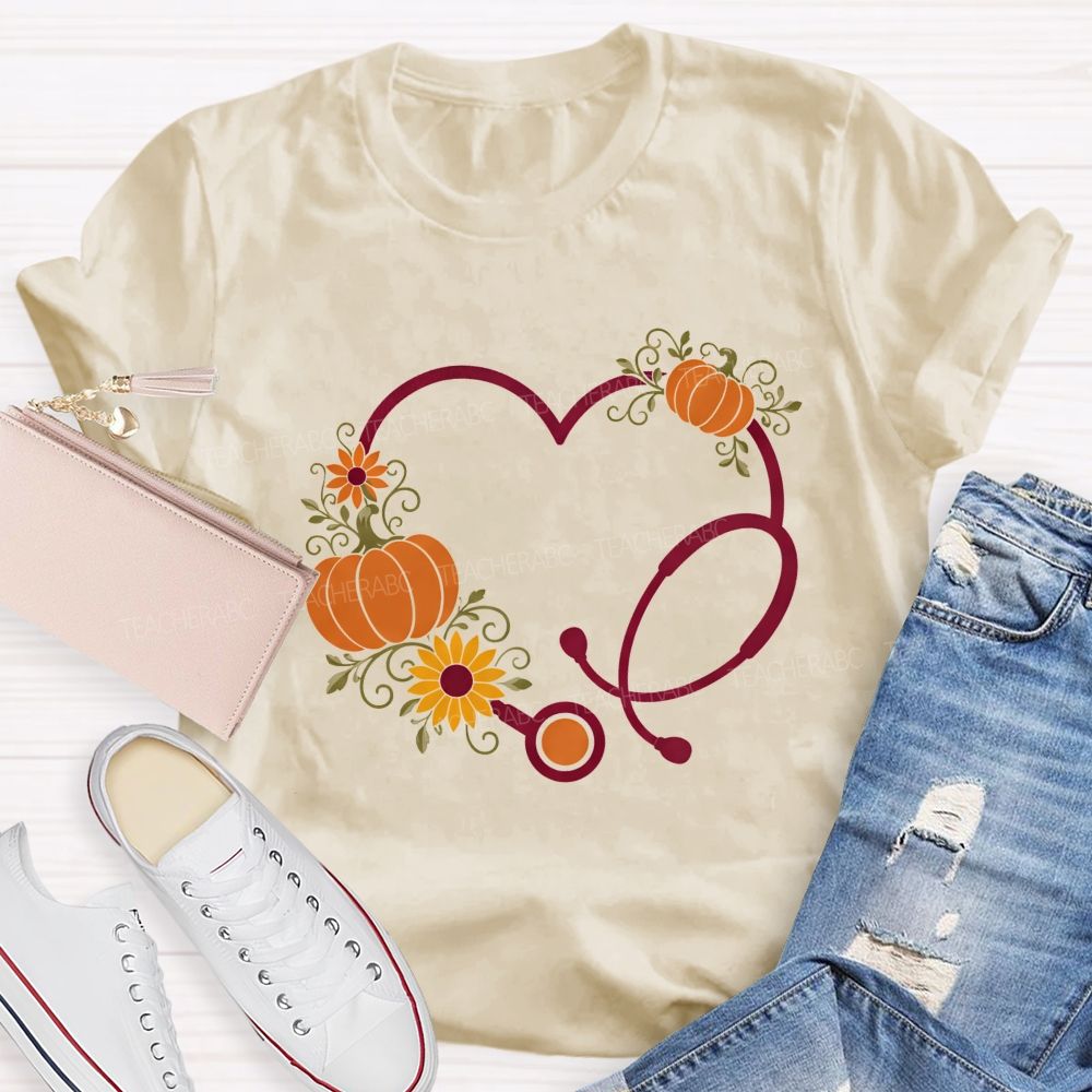 School Nurse Pumpkin Teacher T-Shirt