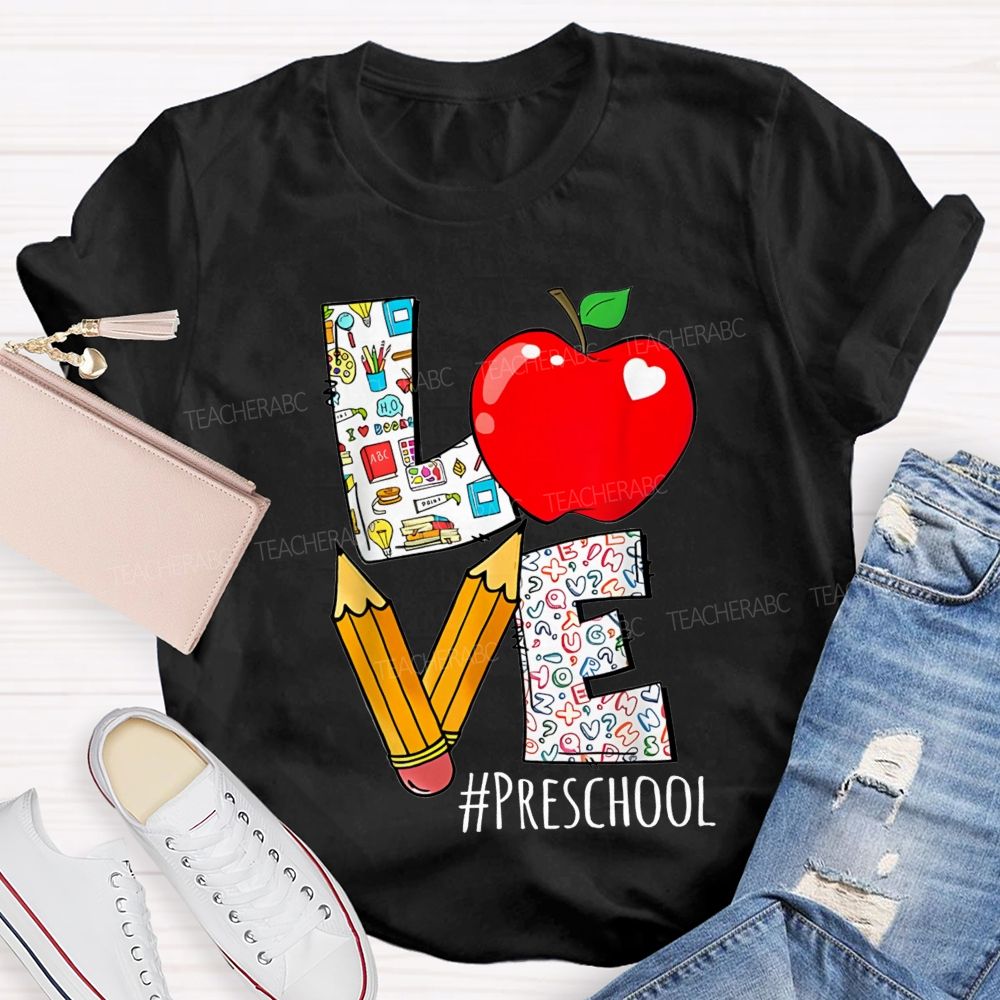 Personalized Grade Creative Love-Themed Designs Back To School Teacher T-Shirt