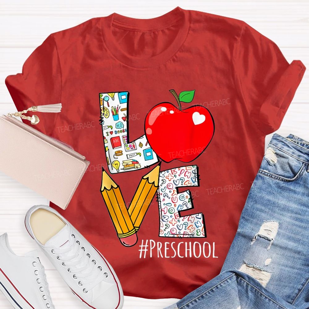 Personalized Grade Creative Love-Themed Designs Back To School Teacher T-Shirt