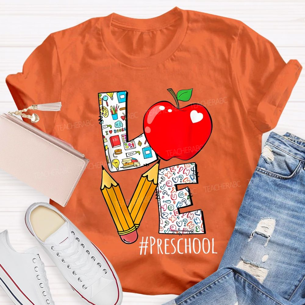 Personalized Grade Creative Love-Themed Designs Back To School Teacher T-Shirt