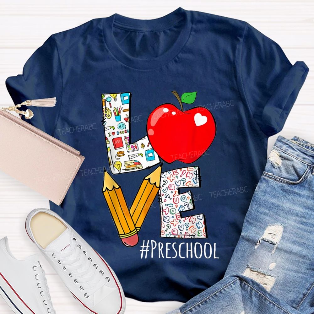 Personalized Grade Creative Love-Themed Designs Back To School Teacher T-Shirt